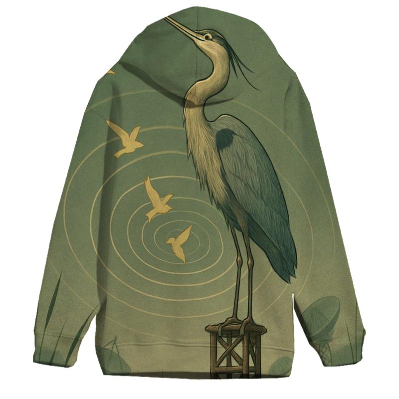 Halcyon Signal Heron printed hoodies