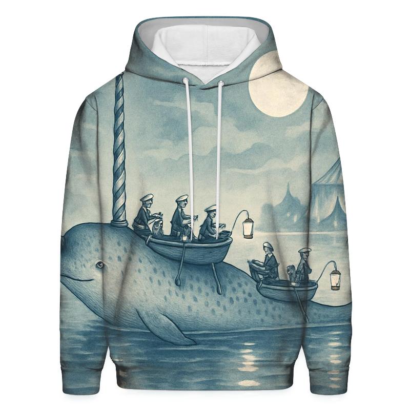 Moonlit Carousel Narwhal embroidered hoodies
