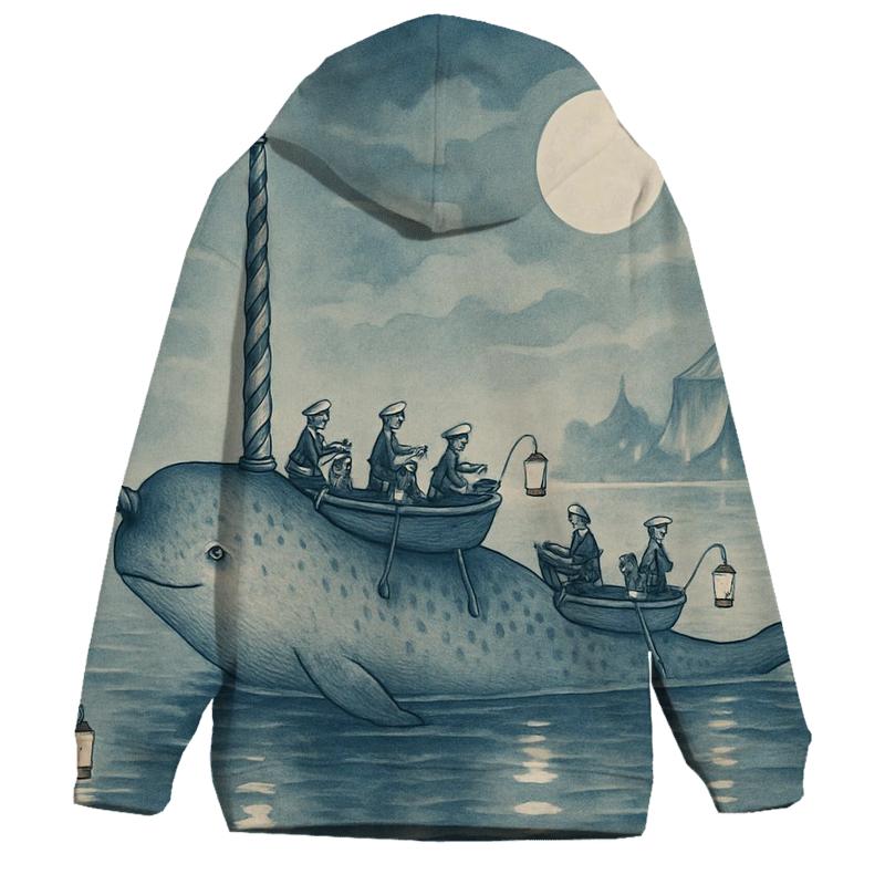 Moonlit Carousel Narwhal embroidered hoodies