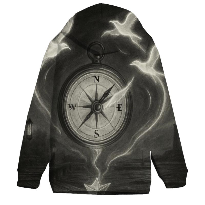 Spectral Harbor Compass embroidered hoodies
