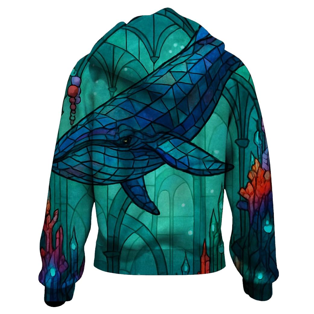 Chromatic Reef Whale zip-up hoodies