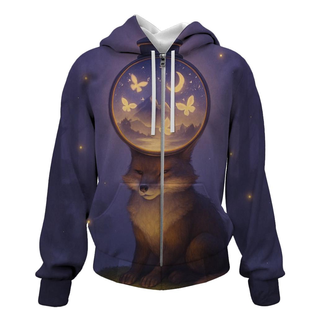 Lantern Mind Fox embroidered hoodies