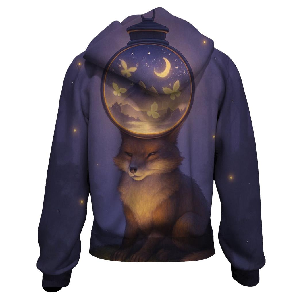 Lantern Mind Fox embroidered hoodies