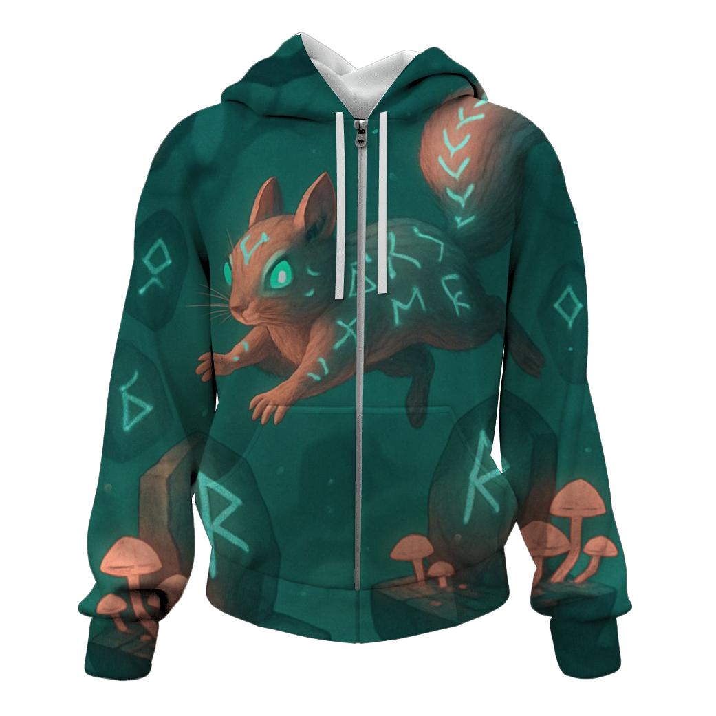 Glyphbound Squirrel zip-up hoodies