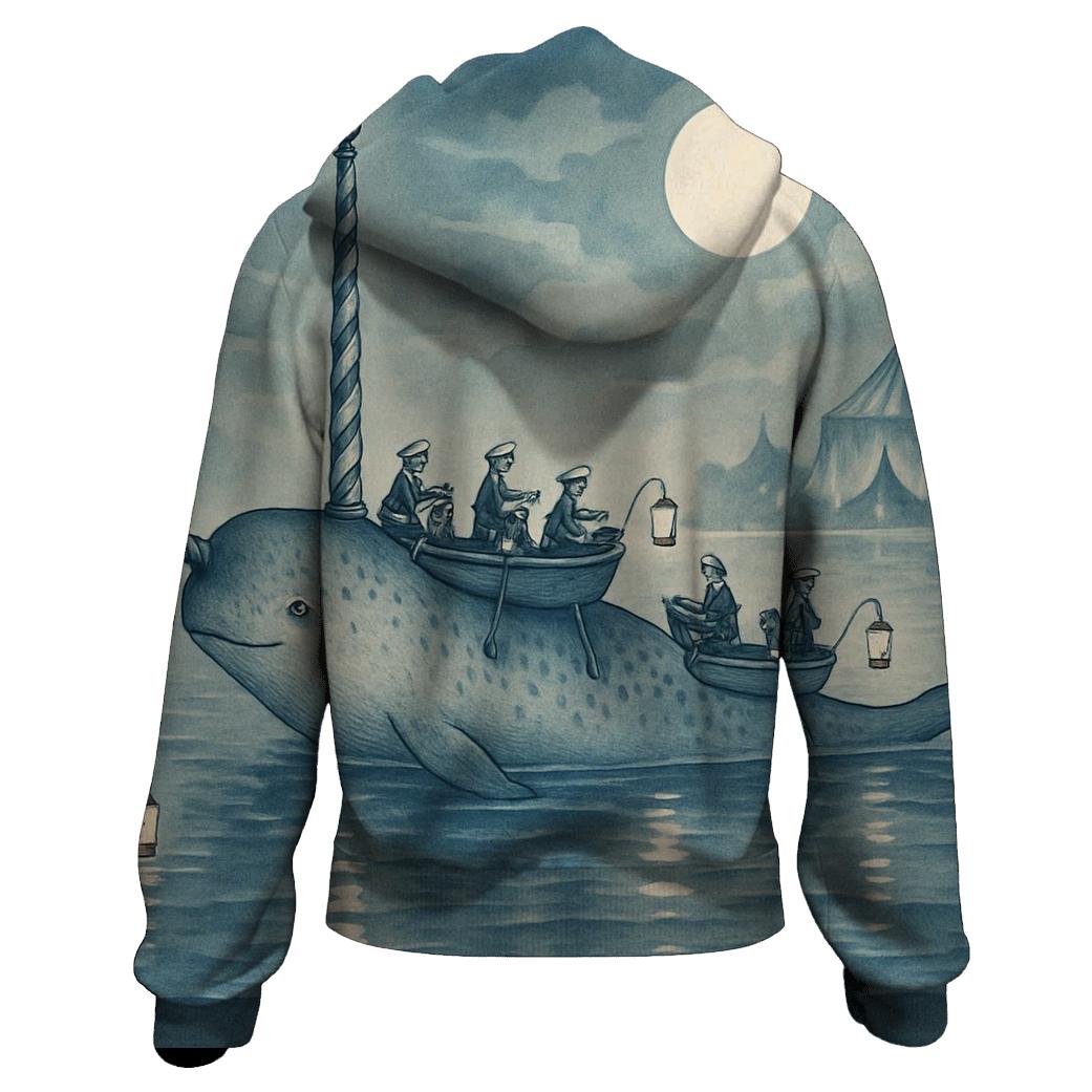 Moonlit Carousel Narwhal lightweight hoodies