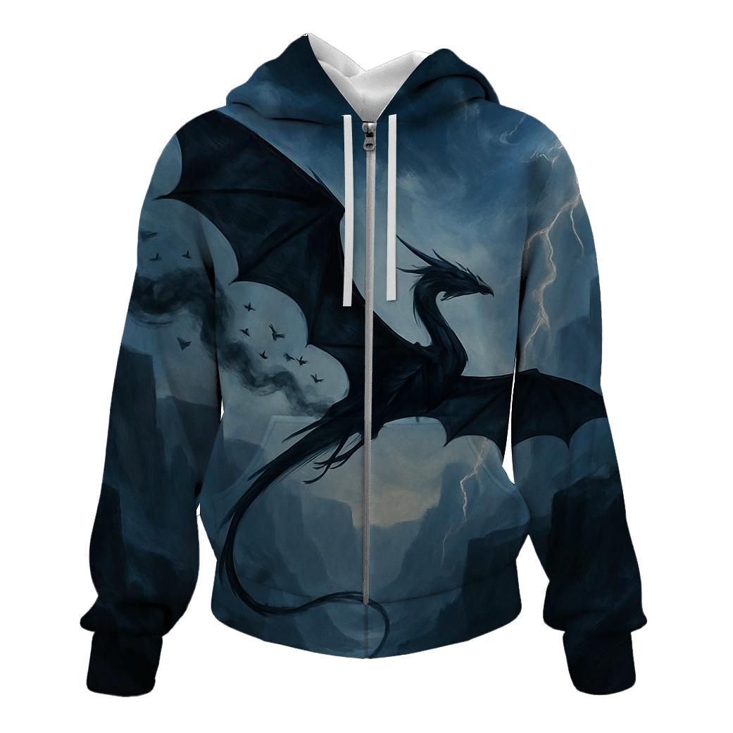 Obsidian Kite Dragon embroidered hoodies