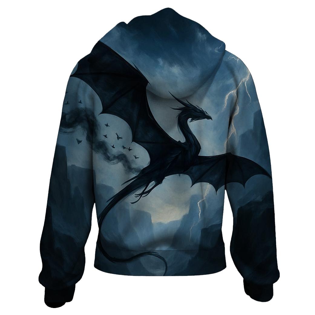 Obsidian Kite Dragon embroidered hoodies
