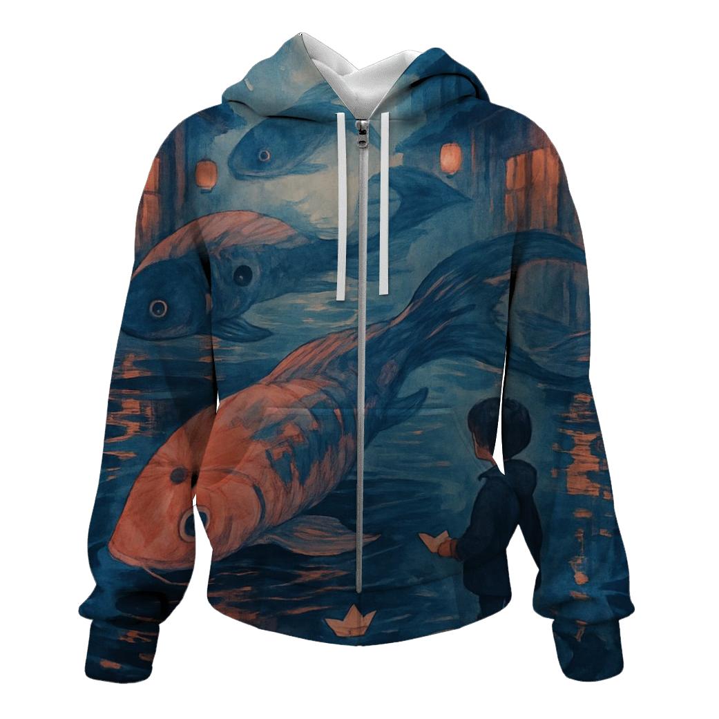 Paper Umbrella Koi graphic hoodies