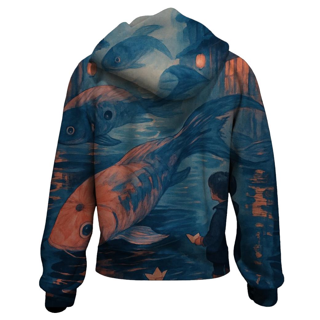 Paper Umbrella Koi graphic hoodies