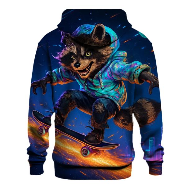 Celestial Skate Raccoon pullover hoodies