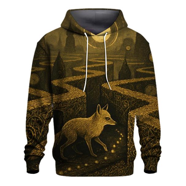 Gilded Hedge Maze Fox graphic hoodies