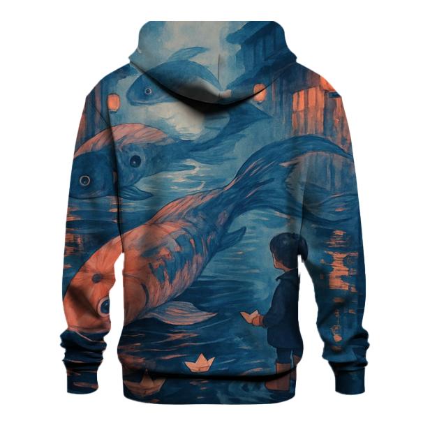 Paper Umbrella Koi embroidered hoodies