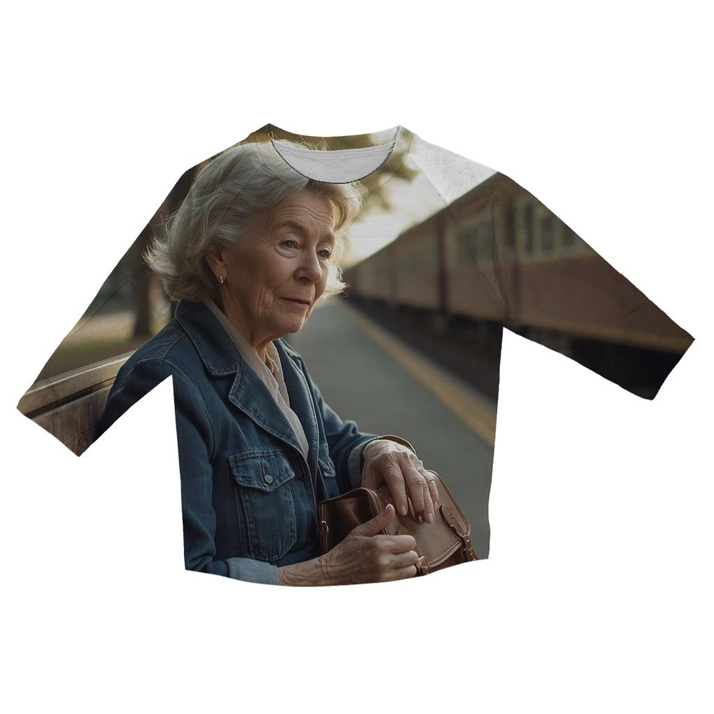 Polly Holliday On Southern Train Platform designer 3/4 sleeve blouses