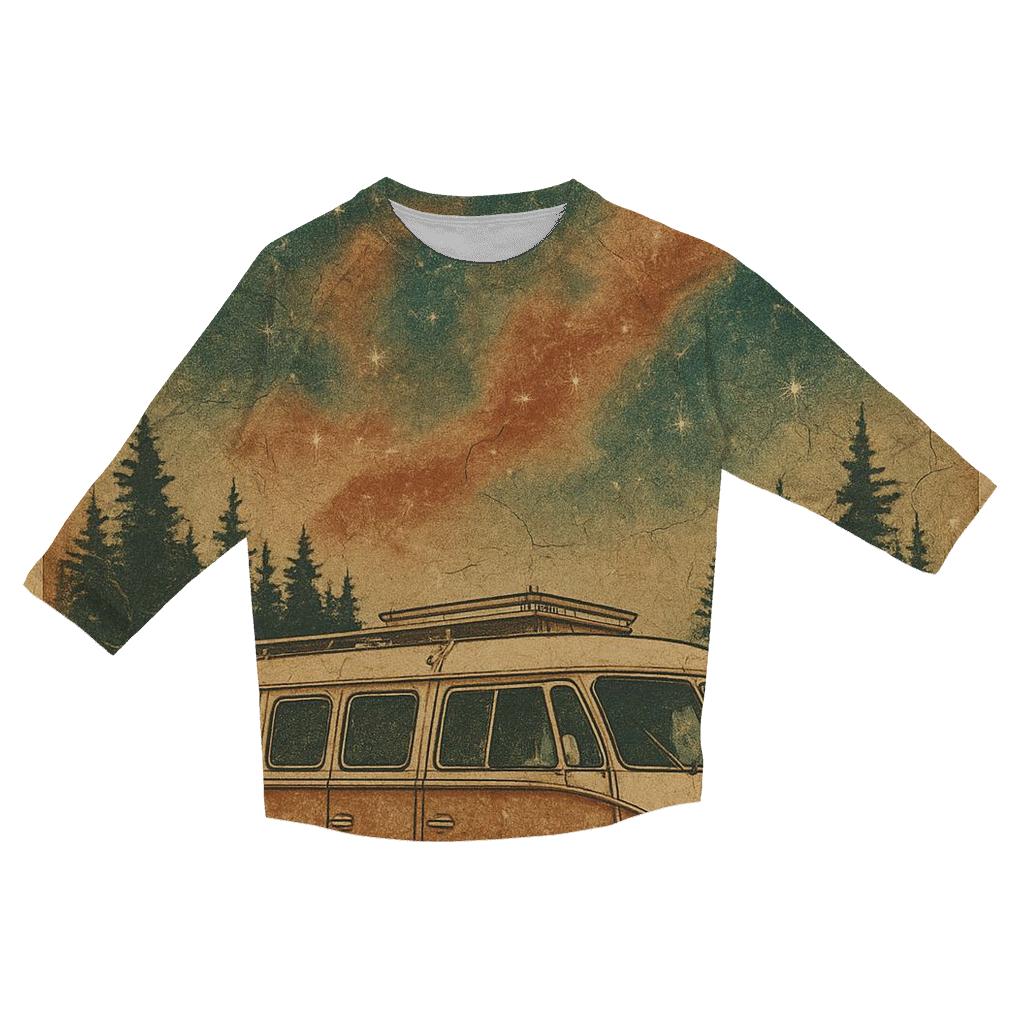 Celestial Roadtrip Poster trendy 3/4 sleeve tops