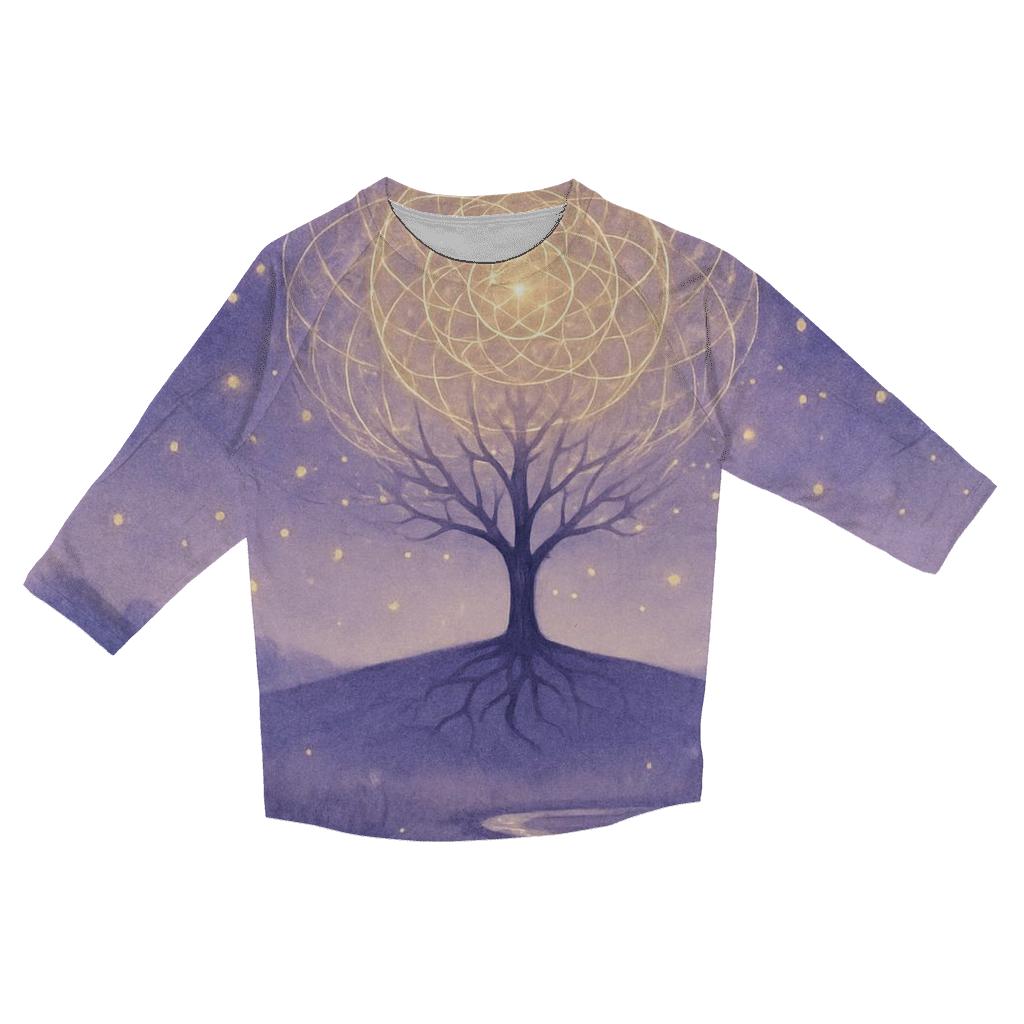 Celestial Tree Of Light trendy 3/4 sleeve tops