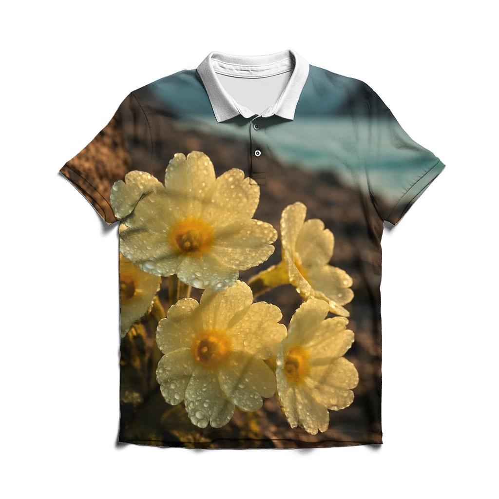Dawn Pollination At Alpine Primrose Basin stylish collar polo tees