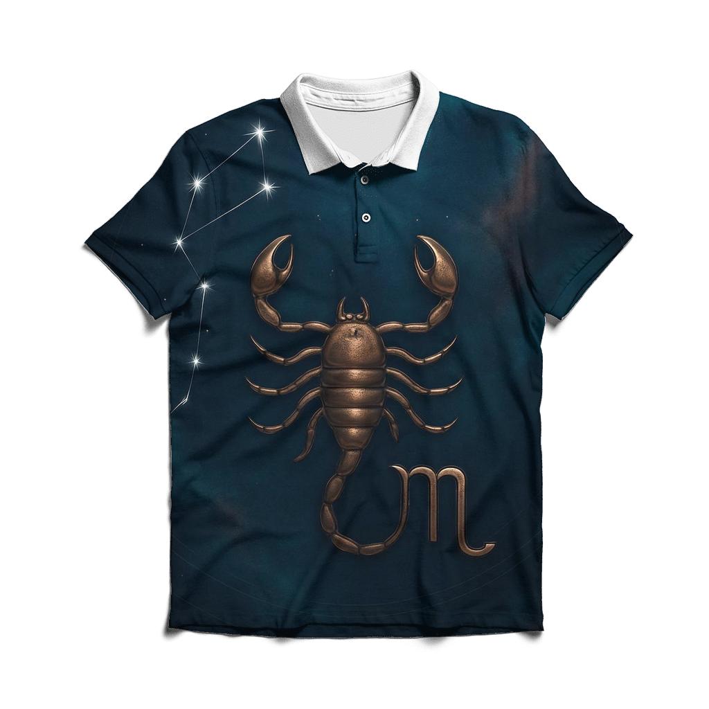 Scorpio Nebula Constellation Portrait classic pique polos