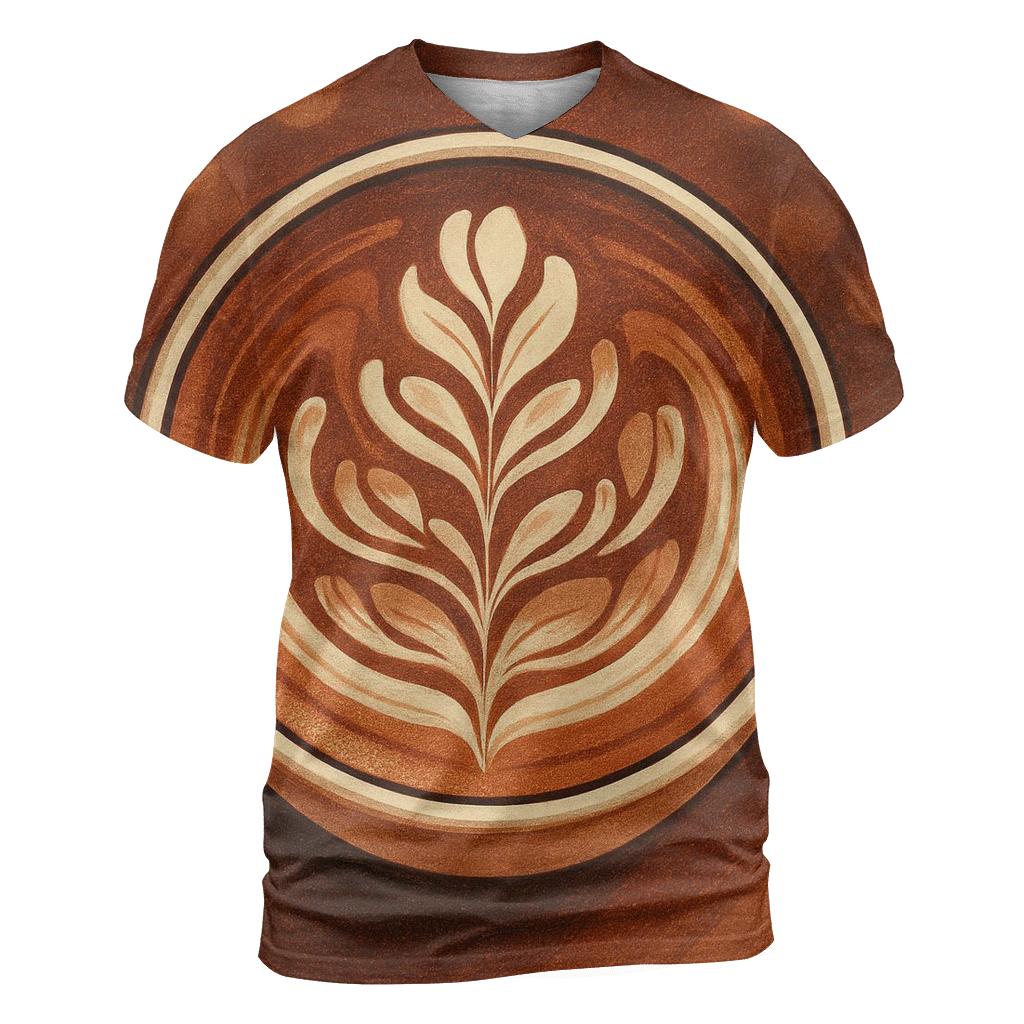 Latte Spiral Bloom unique graphic print tees