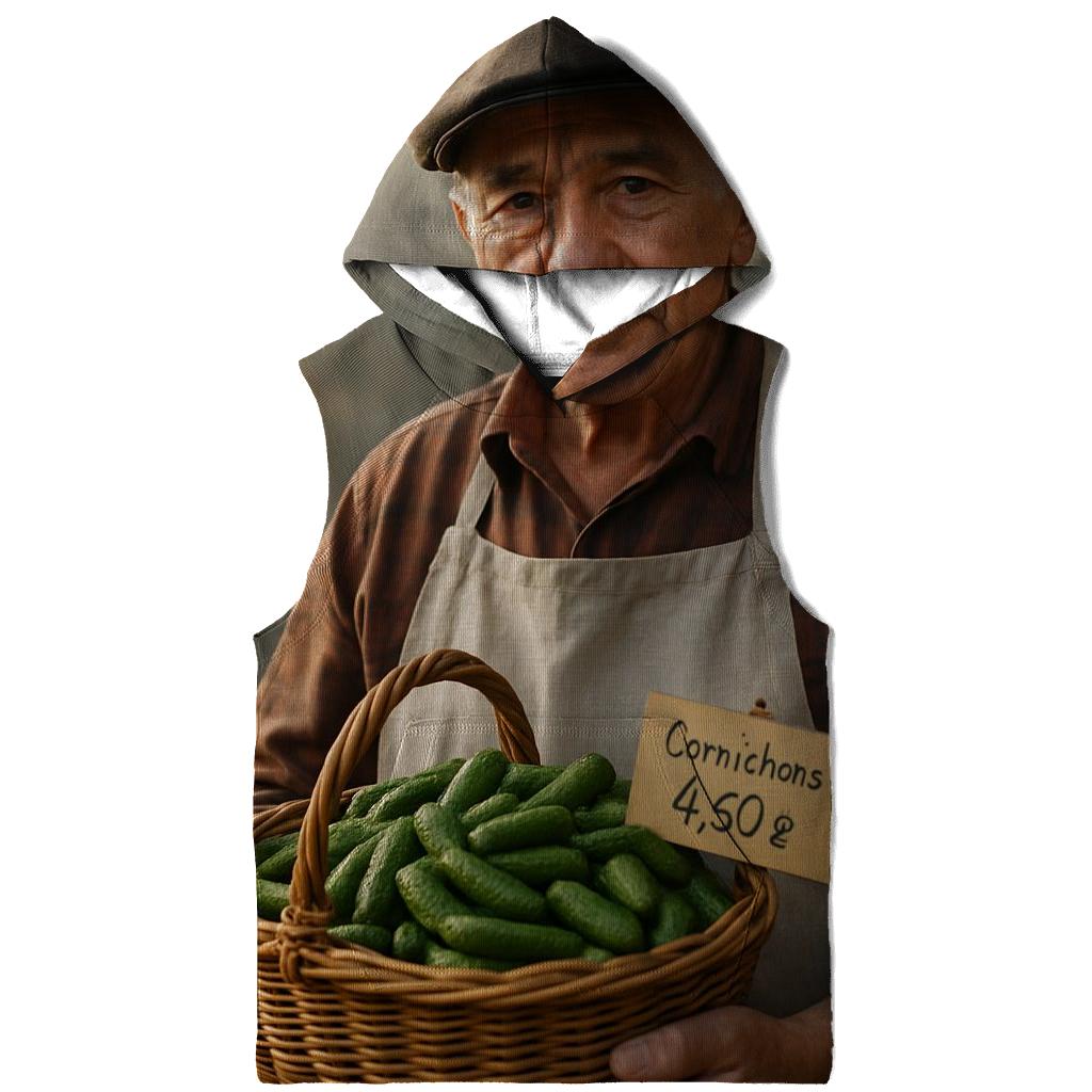 Market Picker With Cornichon Basket printed hoodies