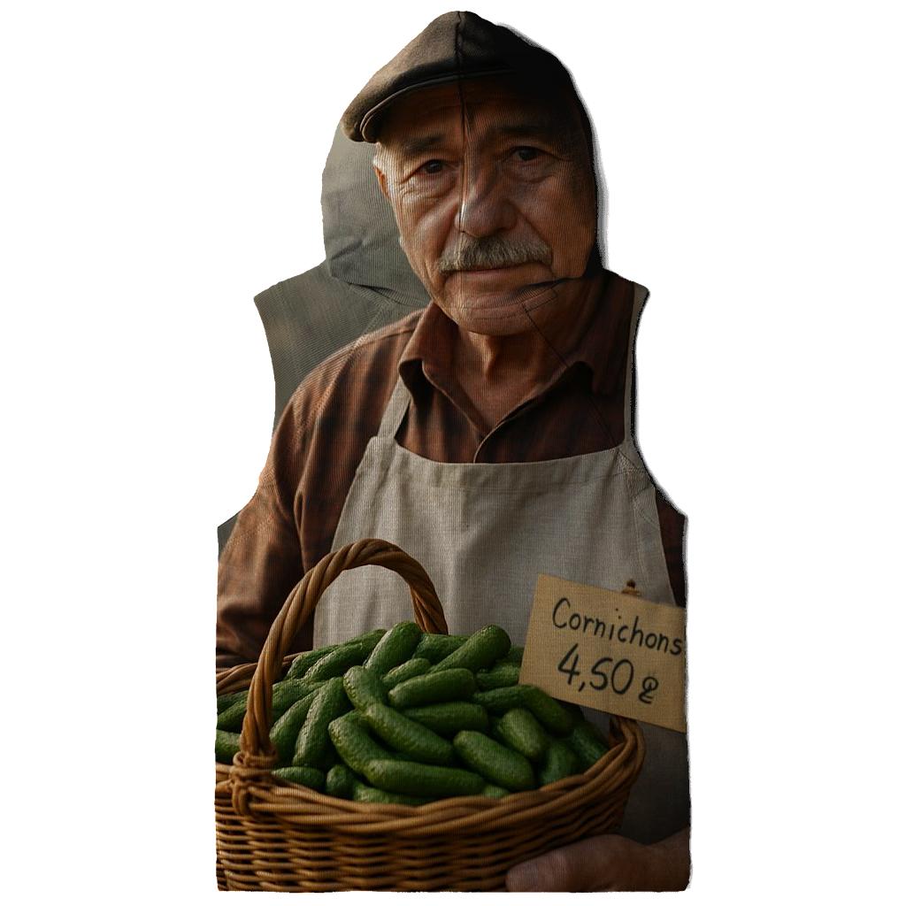 Market Picker With Cornichon Basket printed hoodies