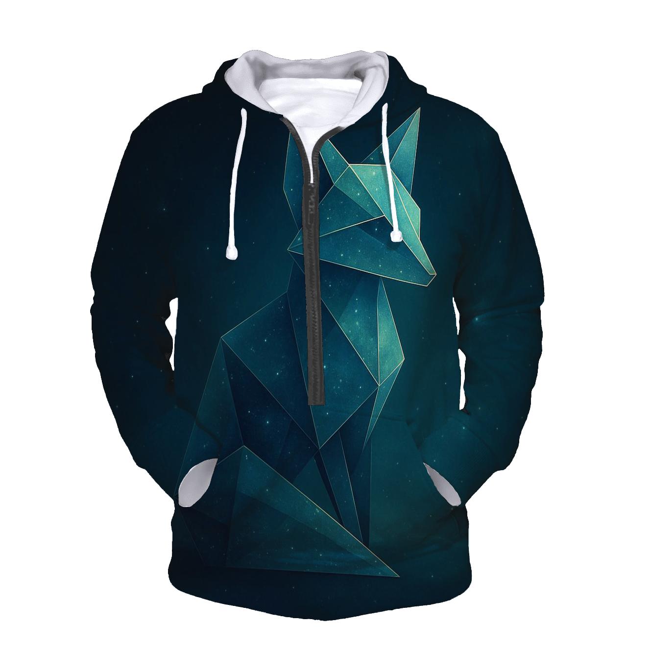 Astral Origami Fox graphic hoodies