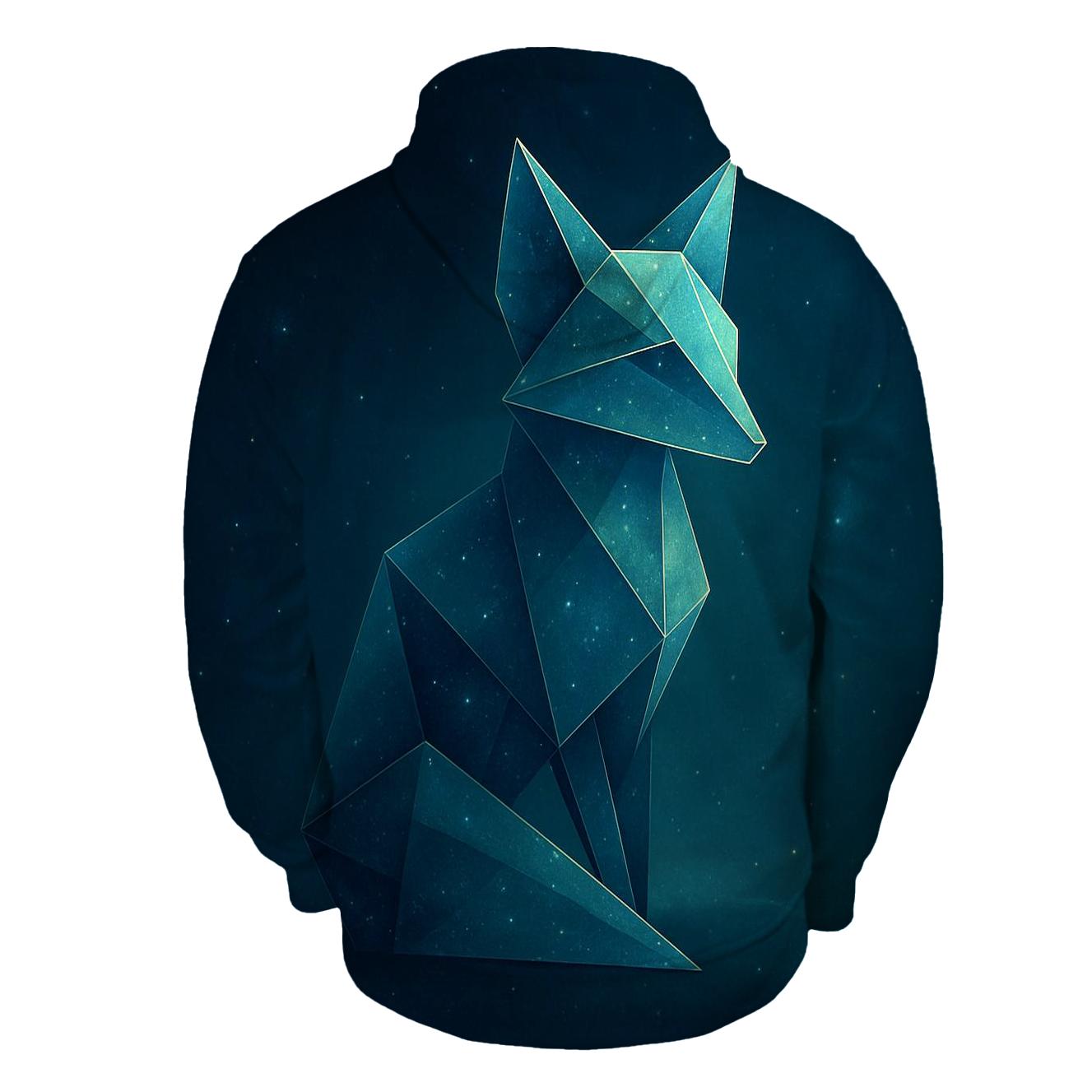 Astral Origami Fox graphic hoodies