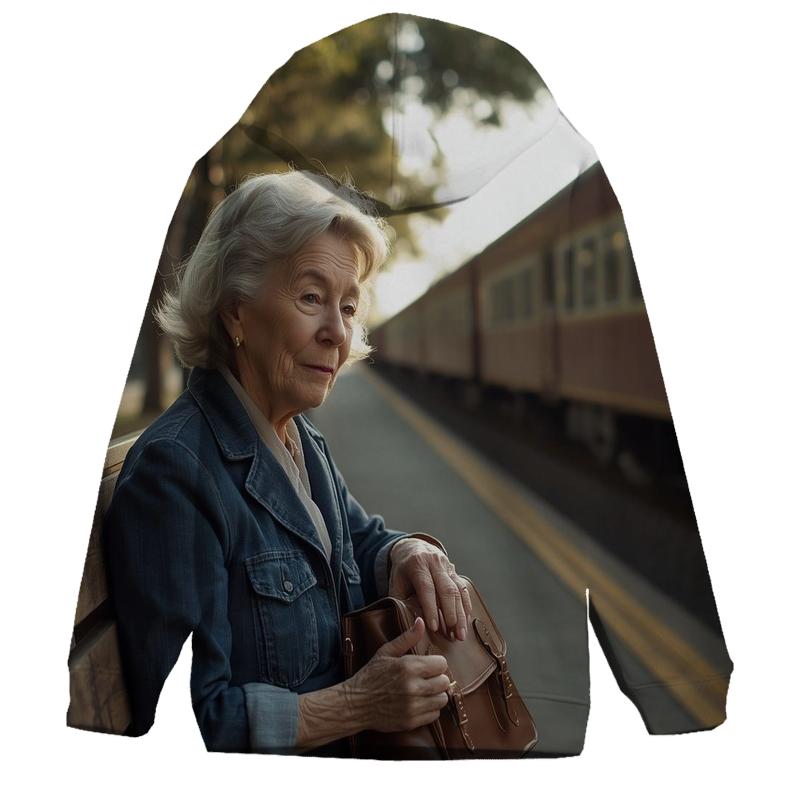 Polly Holliday On Southern Train Platform embroidered hoodies