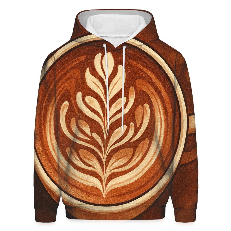 Latte Spiral Bloom graphic hoodies