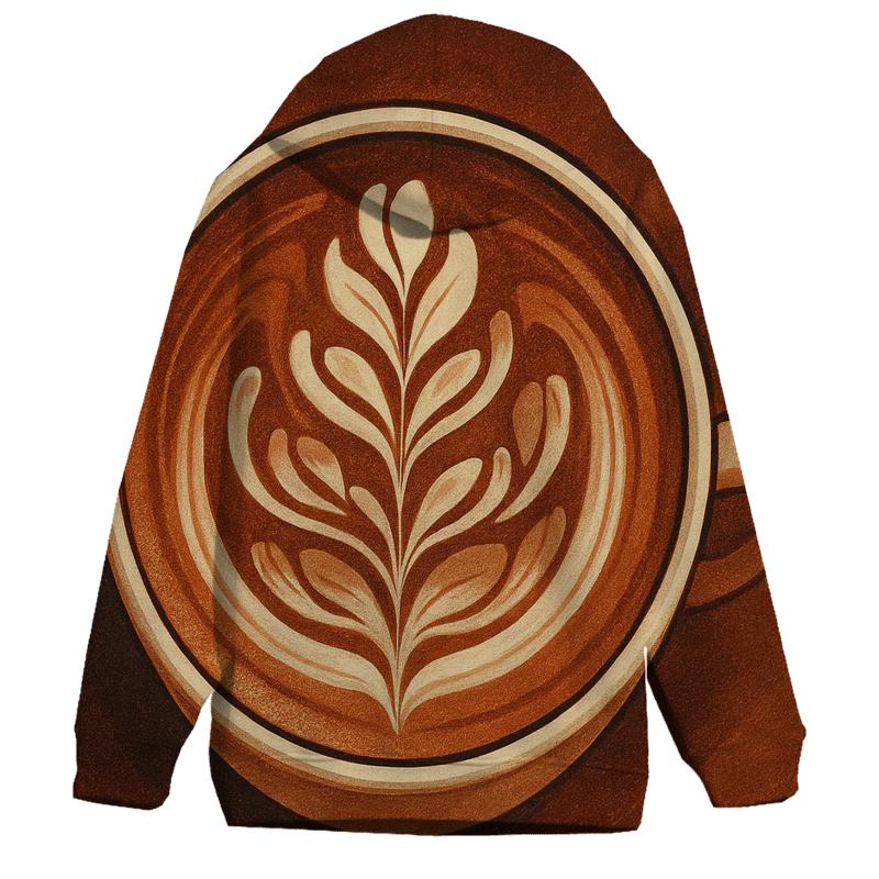 Latte Spiral Bloom graphic hoodies