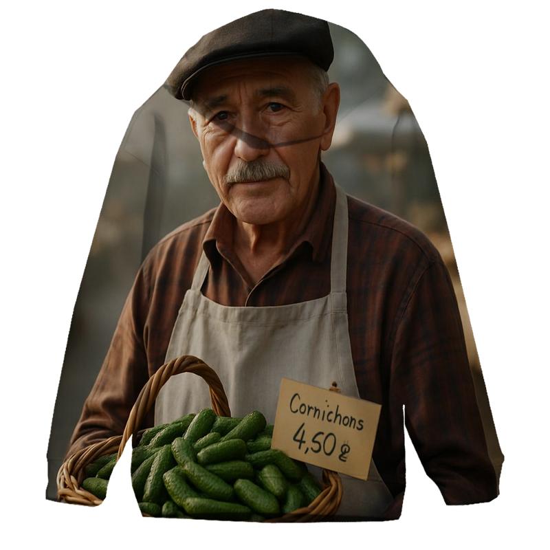 Market Picker With Cornichon Basket embroidered hoodies