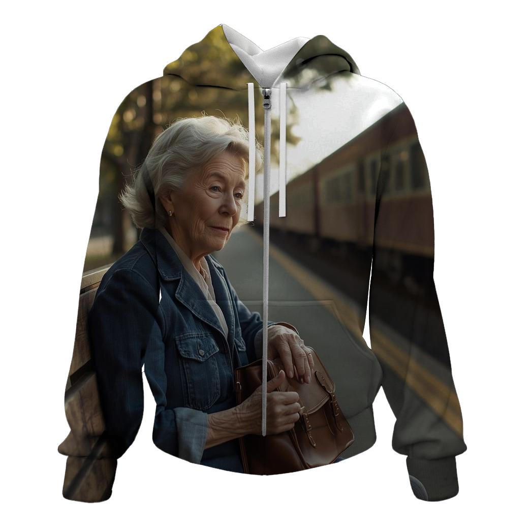 Polly Holliday On Southern Train Platform lightweight hoodies