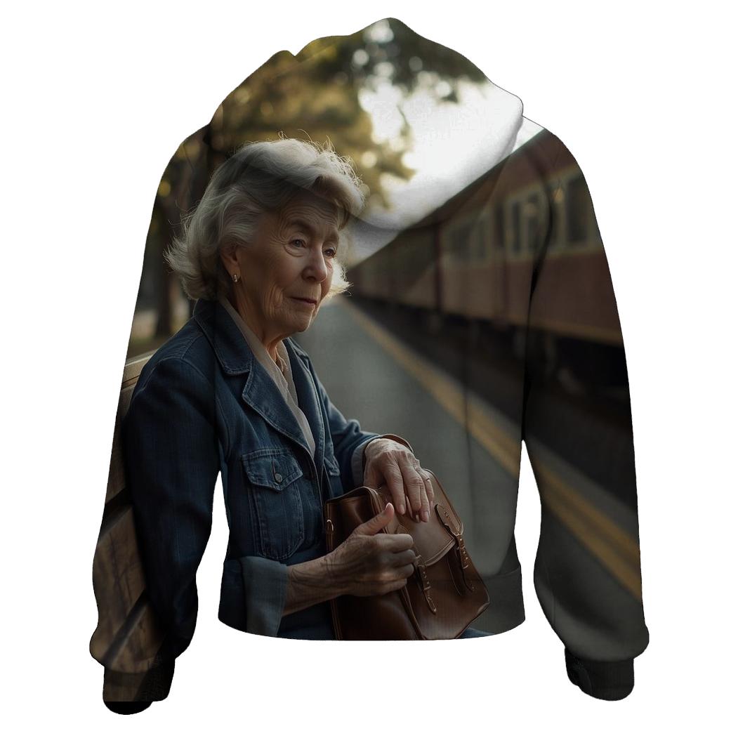Polly Holliday On Southern Train Platform lightweight hoodies