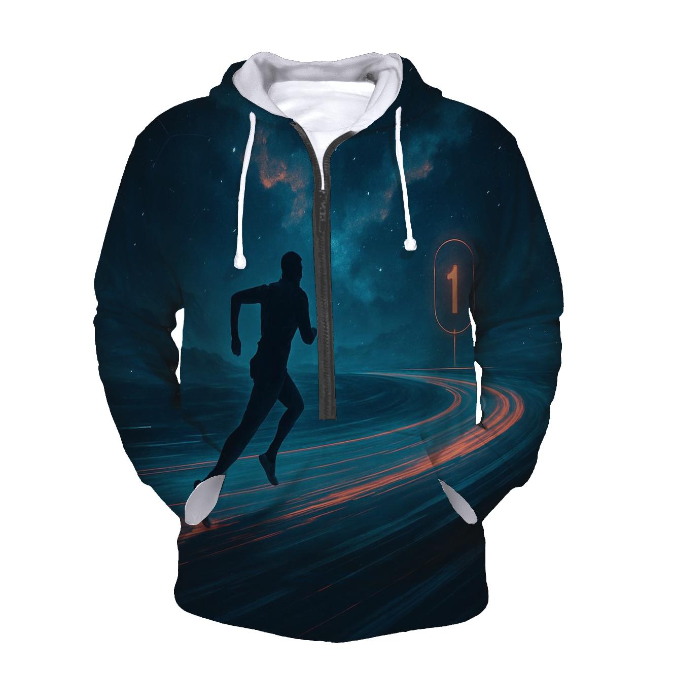 Cosmic Marathon graphic hoodies