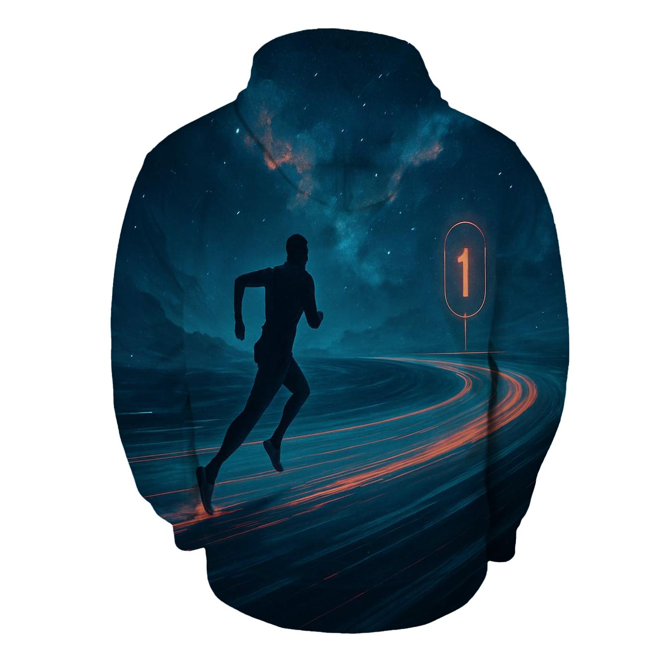 Cosmic Marathon graphic hoodies
