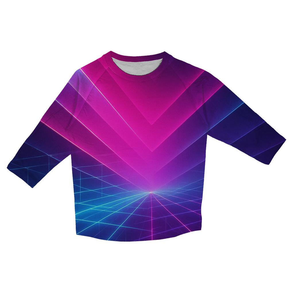 Neon Vector Horizon fashion 3/4 sleeve shirts