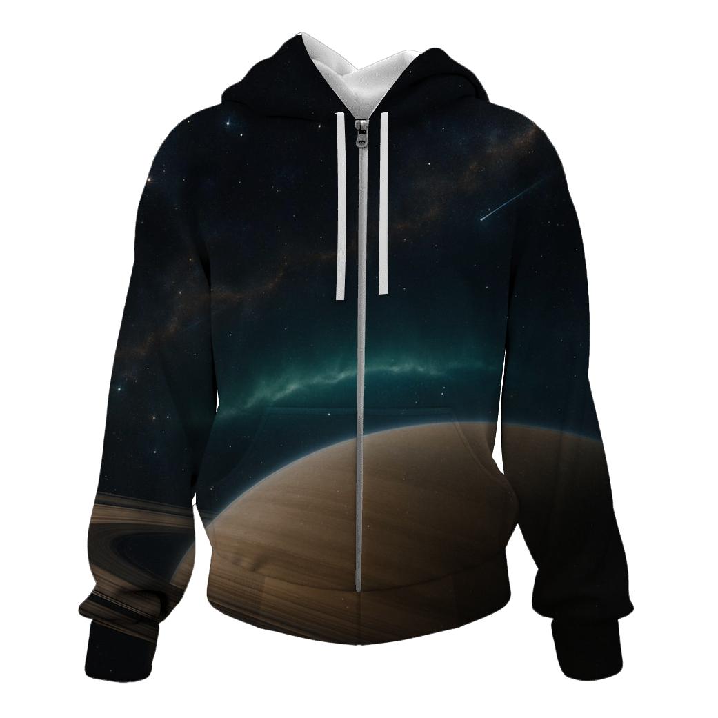 Auroral Ringplane Mosaic zip-up hoodies