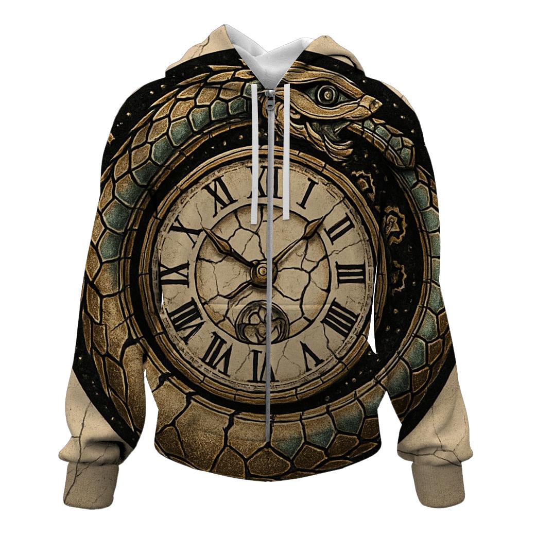 Clockwork Serpent Ouroboros zip-up hoodies