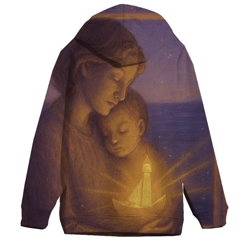 The Everpresent Lighthouse In Her Arms embroidered hoodies