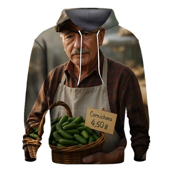 Market Picker With Cornichon Basket printed hoodies