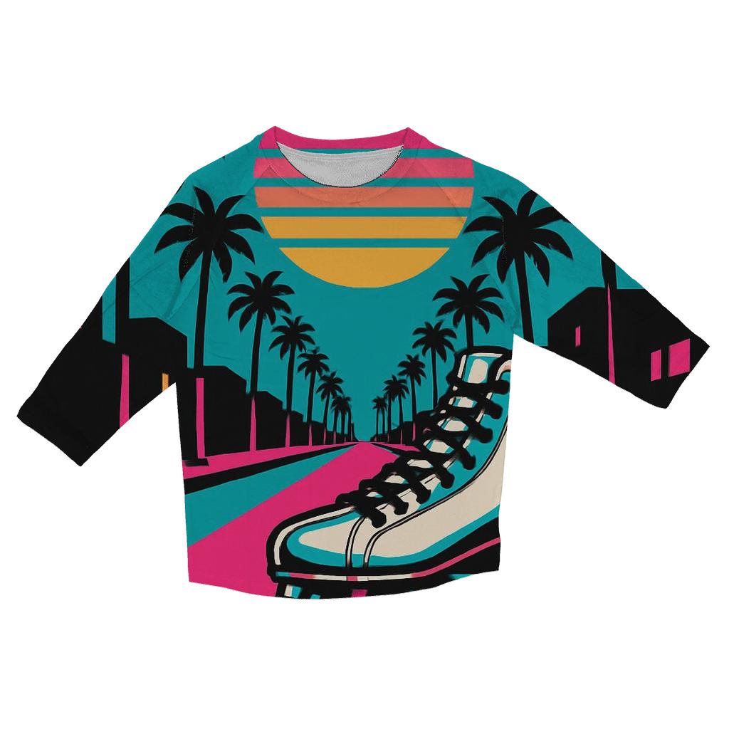 Neon Roller Boulevard printed three quarter sleeve shirts