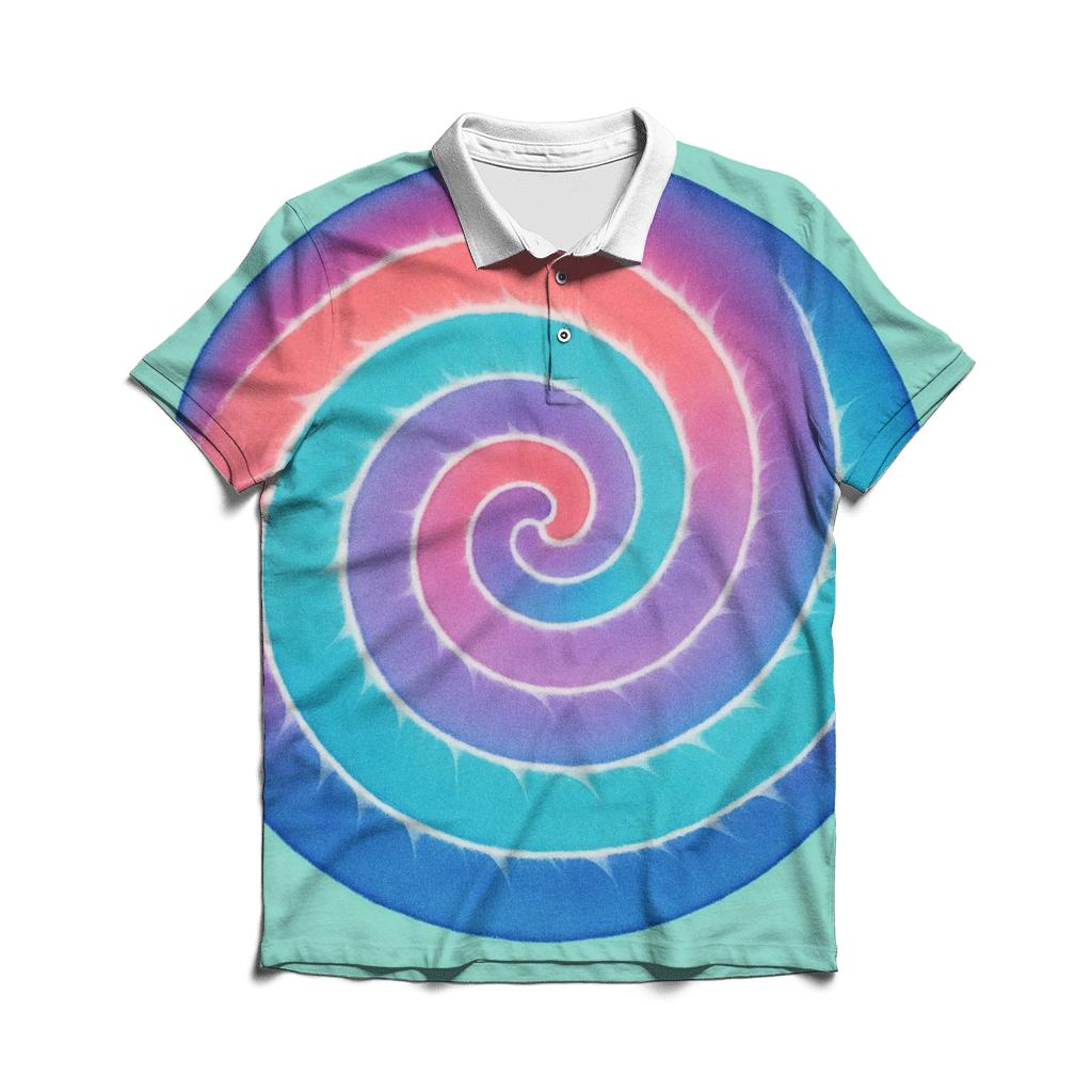 Spiral Nebula Mandala premium cotton polo shirts