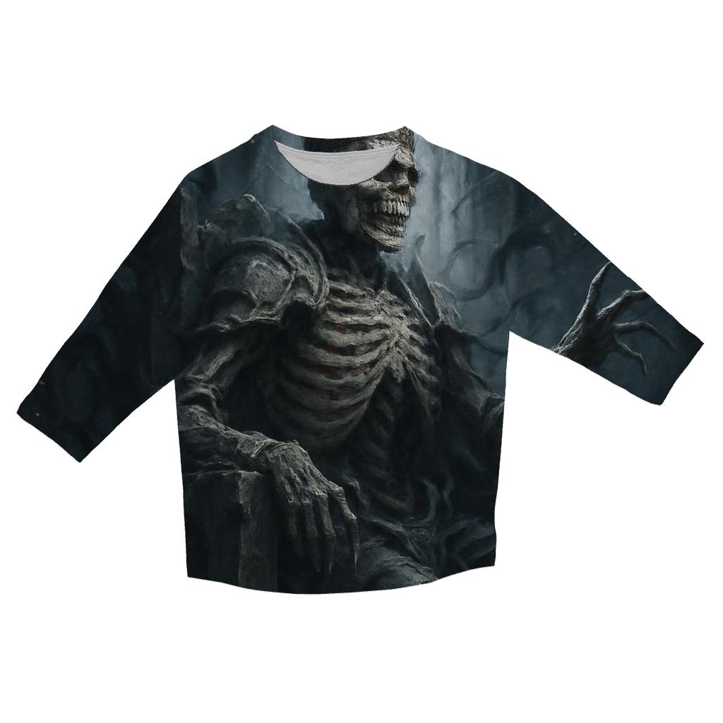 Ashen Throne Of The Skeleton King stylish quarter sleeve tops