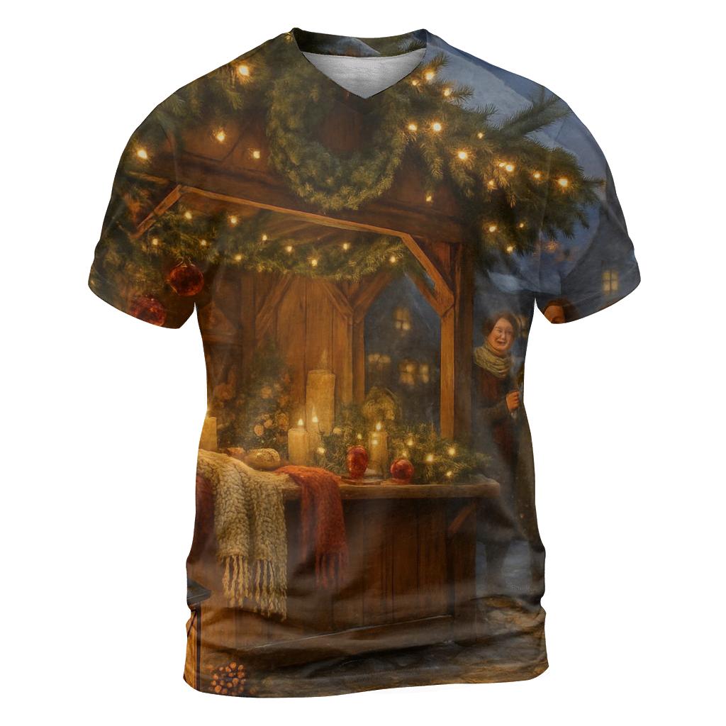 Wreaths And Winter Lanterns custom all-over print shirts