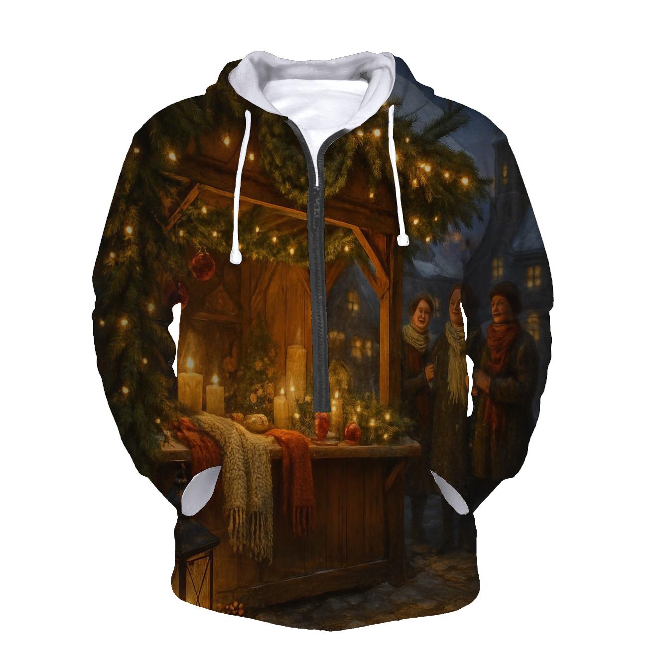 Wreaths And Winter Lanterns premium hoodies