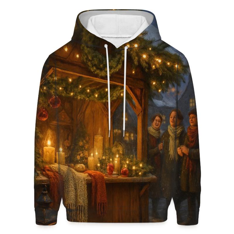 Wreaths And Winter Lanterns zip-up hoodies