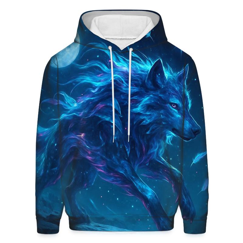 Nebula Trail Wolf printed hoodies