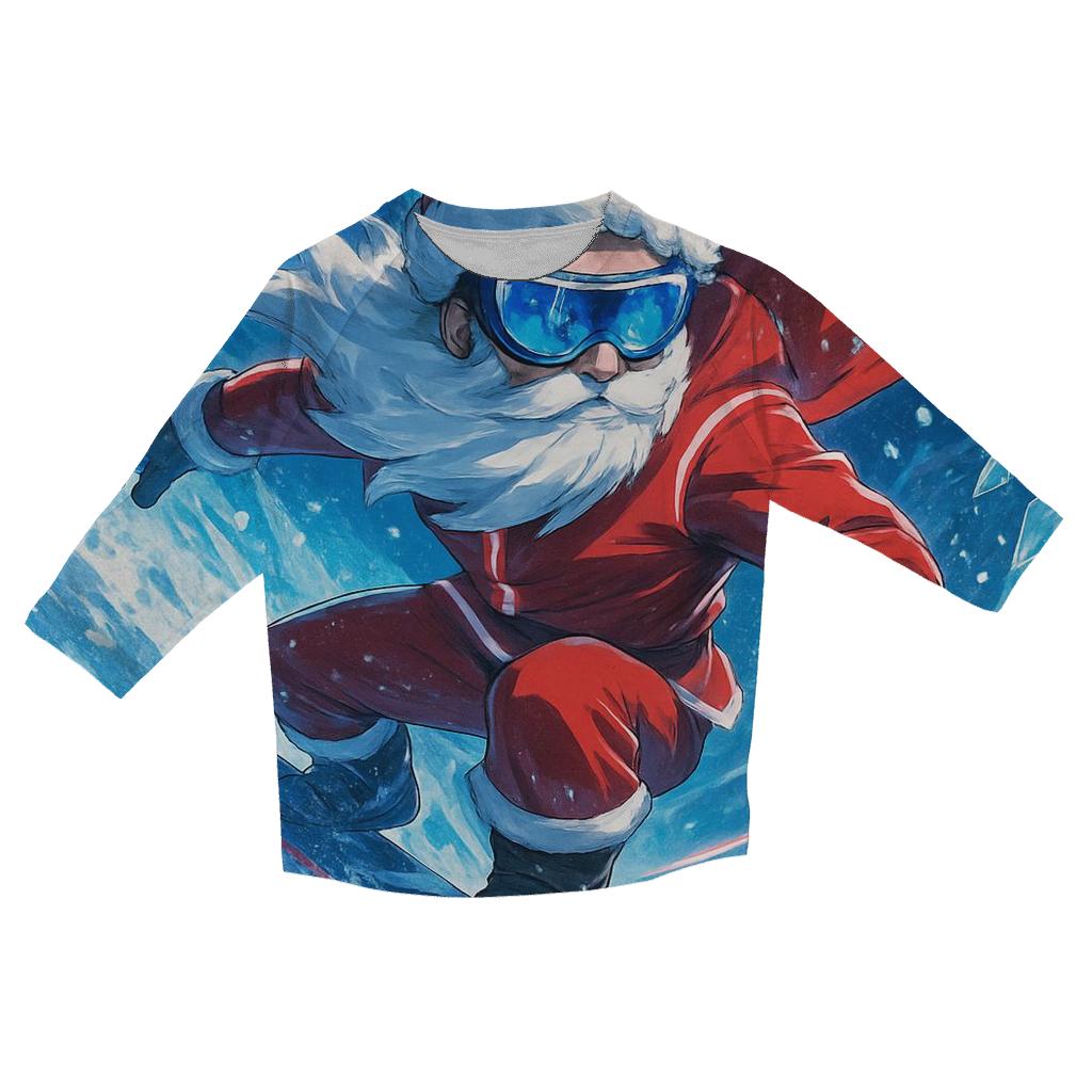 Frostbound Snowboarder Claus stylish quarter sleeve tops