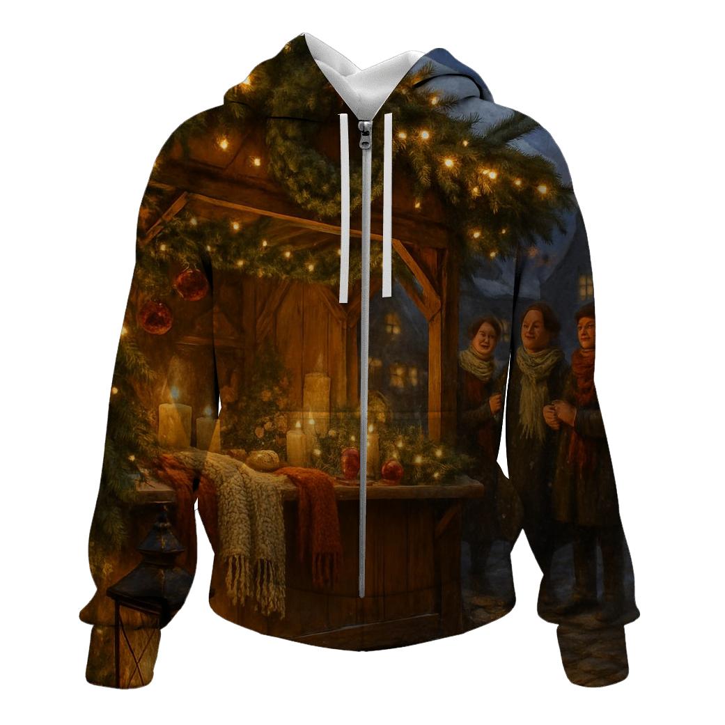 Wreaths And Winter Lanterns graphic hoodies
