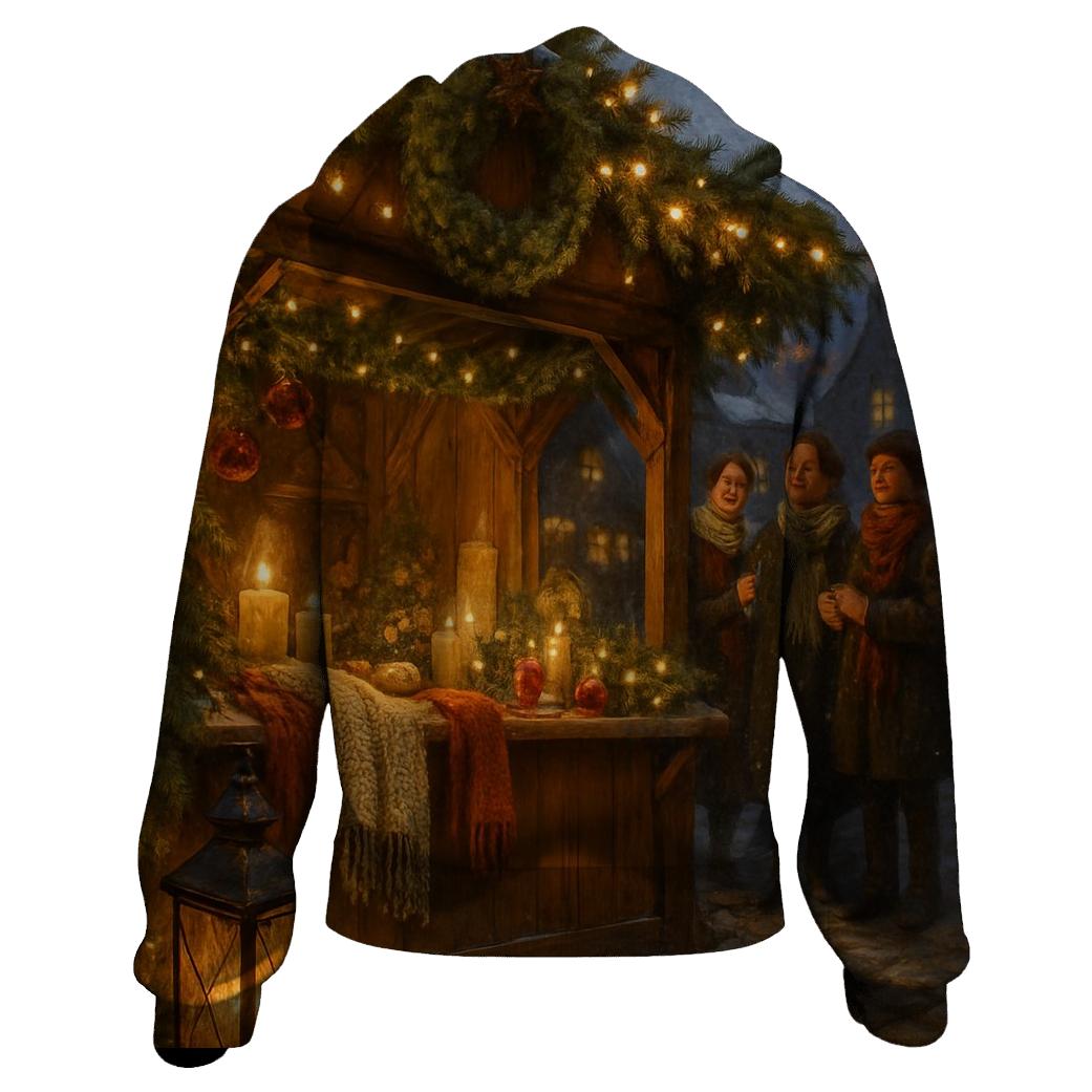 Wreaths And Winter Lanterns graphic hoodies