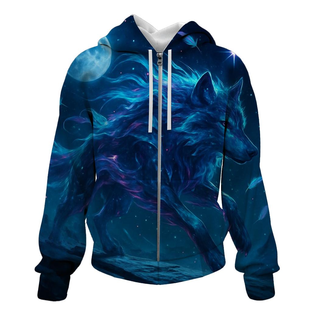 Nebula Trail Wolf designer hoodies